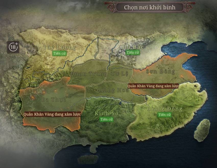 『HƯỚNG DẪN』Tam Quốc Chí-Chiến Lược trên PC: Người mới chơi nên chọn khu vực (nơi) nào để khởi binh tốt hơn và khu vực nào dễ thực hiện Hùng Đồ Bá Nghiệp hơn?