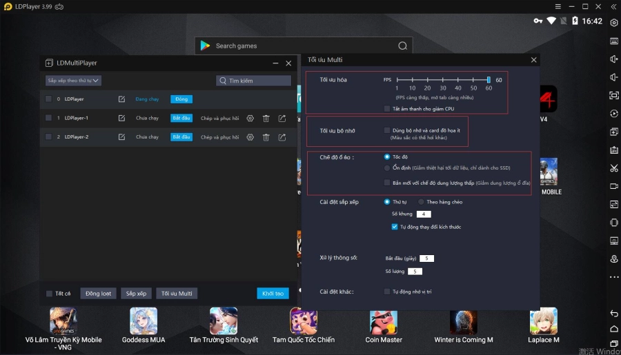  Cách khắc phục mở nhiều LDPlayer tốn nhiều RAM CPU
