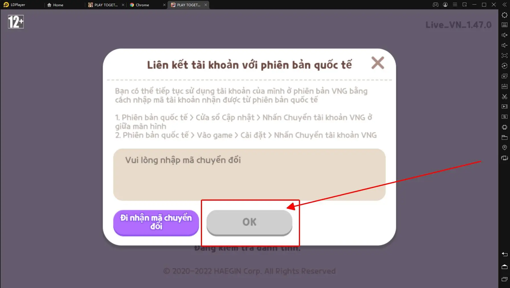 『HƯỚNG DẪN』CHƠI PLAY TOGETHER + CHUYỂN ĐỔI ACC TỪ GLOBAL SANG VNG TRÊN LDPLAYER