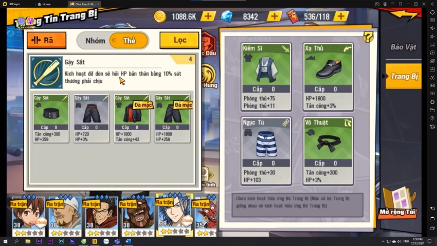 One Punch Man: The Strongest Cách Build & Chi Tiết Về Trang Bị Cho Nhân Vật