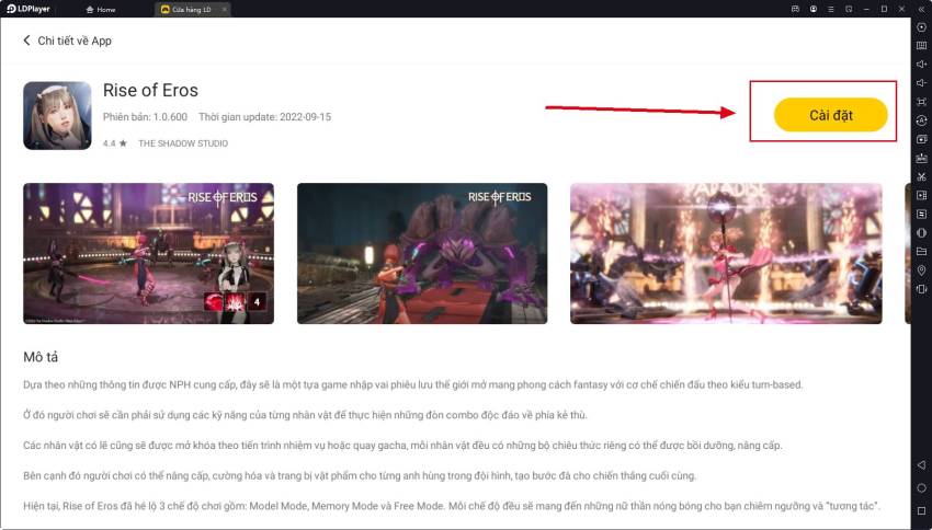 『GAME MỚI』Cách tải và chơi Rise Of Eros trên PC bằng trình giả lập LDPlayer!