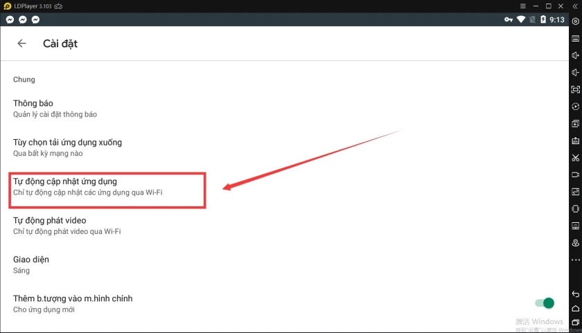 Cách tắt ứng dụng hoặc game tự động cập nhật trong LDPlayer