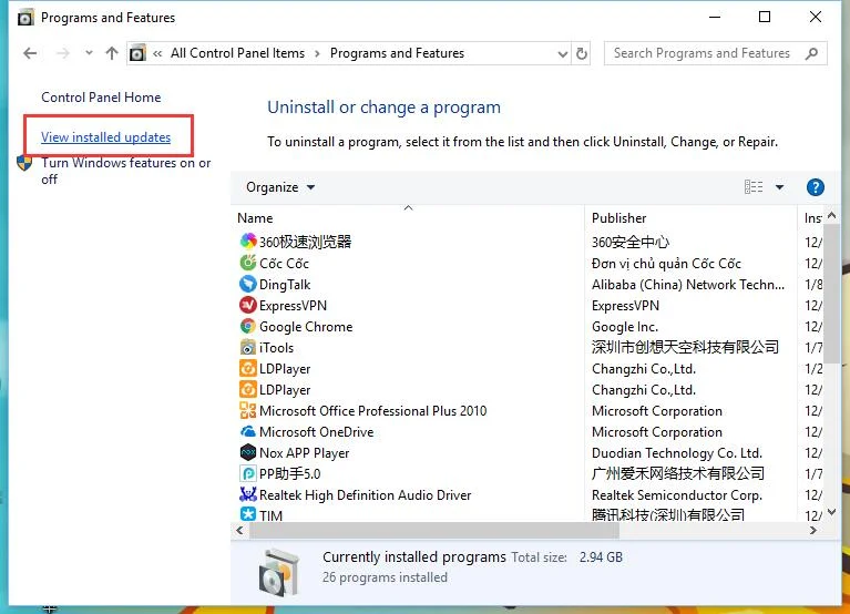 Gỡ cài đặt bản cập nhật KB4100347 dành cho Windows 10 để cải thiện 10% hiệu suất CPU