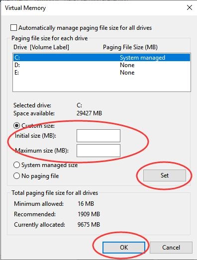 Hướng dẫn cài đặt Bộ nhớ ảo(Virtual Memory)