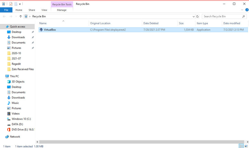 Nhắc giải pháp VirtualBox không tương thích khi phiên bản Windows 10 được cập nhật