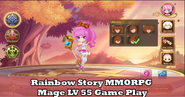 Rainbow Story MMORPG Mage LV 55 Game Play