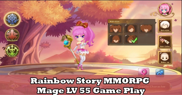 Rainbow Story MMORPG Mage LV 55 Game Play