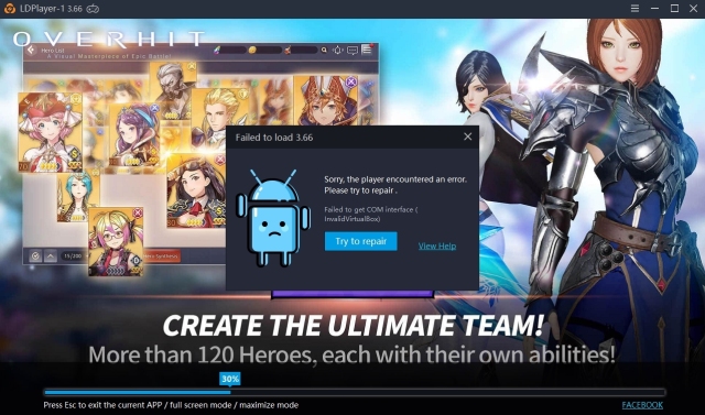 Como resolver o problema que LDPlayer encontrou o erro COM interface (InvalidVirtualBox)