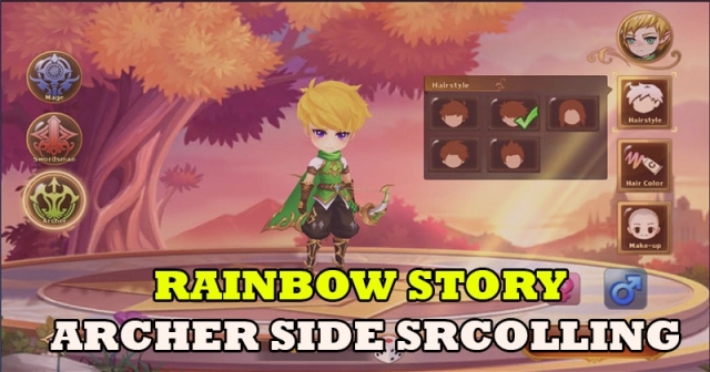 Rainbow Story MMORPG Archer Side-Scrolling
