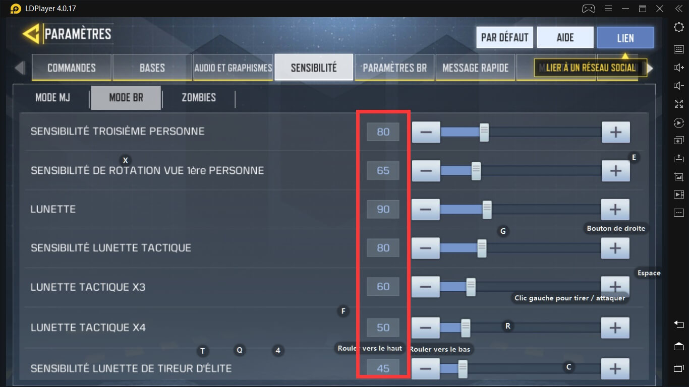 Config de la Caméra pour Battle Royale 