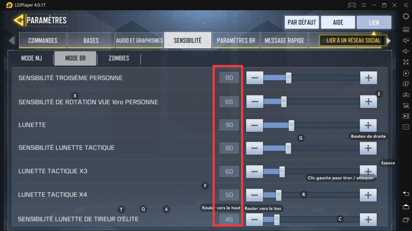 Sensibilité de Tir pour Battle Royale
