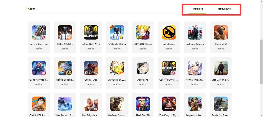 Jeux Populaires ou Nouveautés