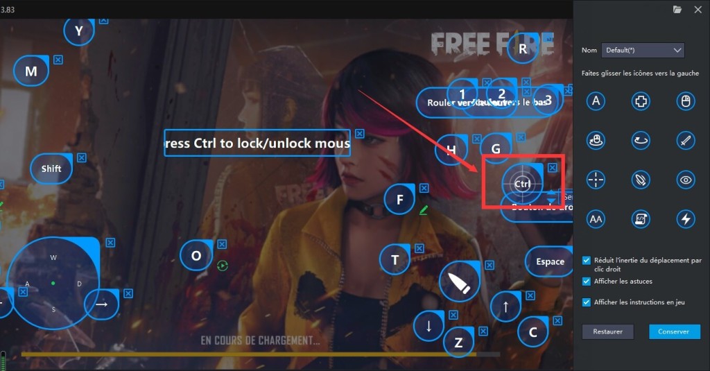 Free Fire sur PC Mapping