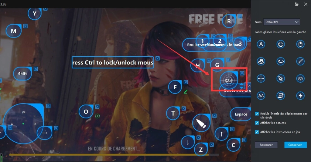 Free Fire sur PC Mapping