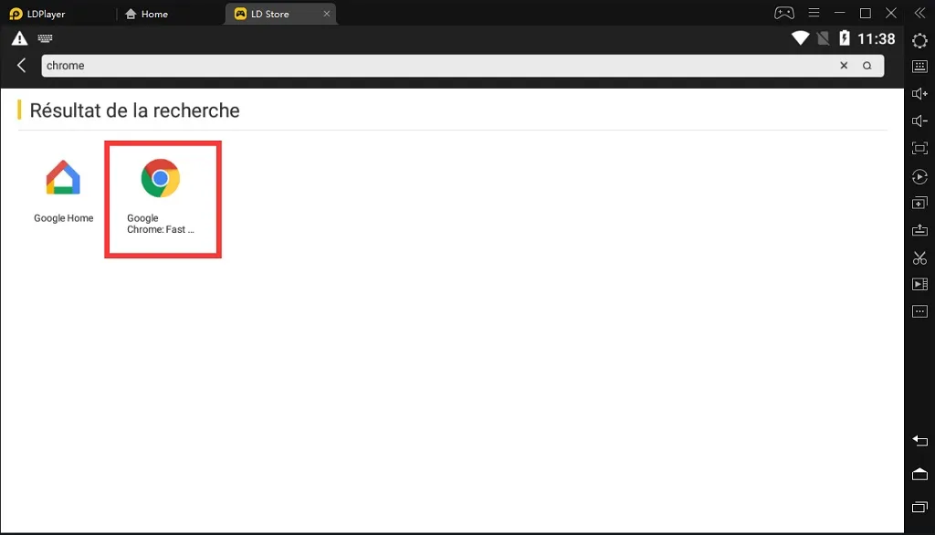 Utiliser Chrome sur LDPlayer