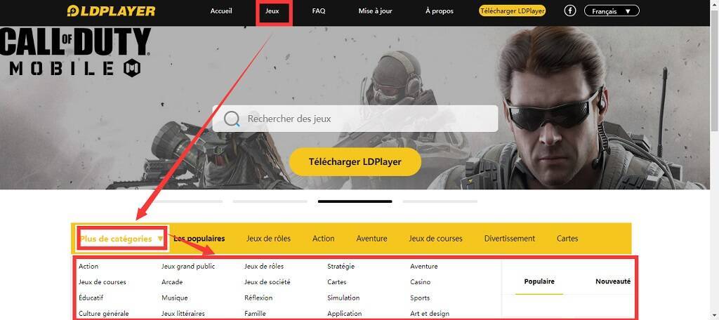 Rechercher un Certain Type de Jeu