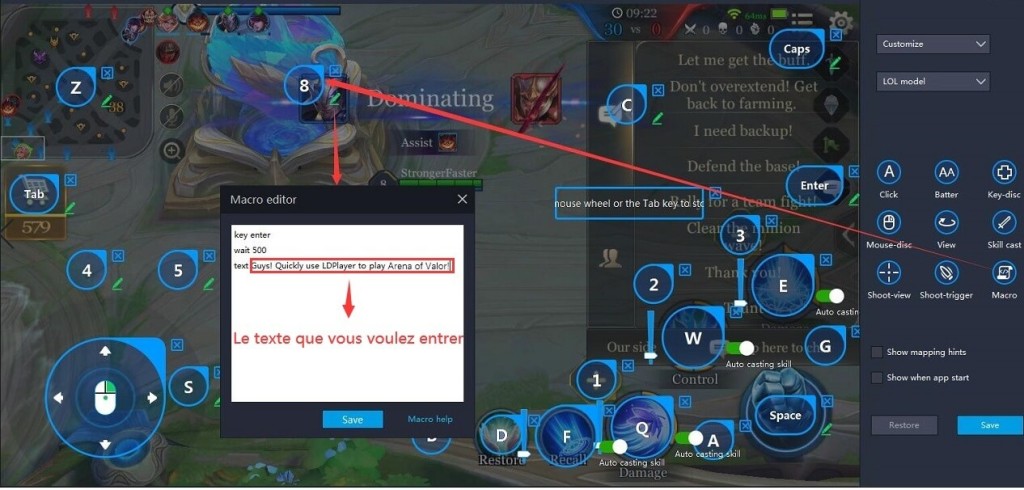 Macro Clavier Entrer Texte