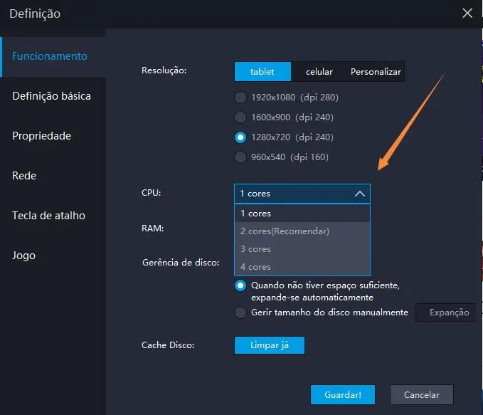 Como aumentar CPU e RAM de LDPlayer 