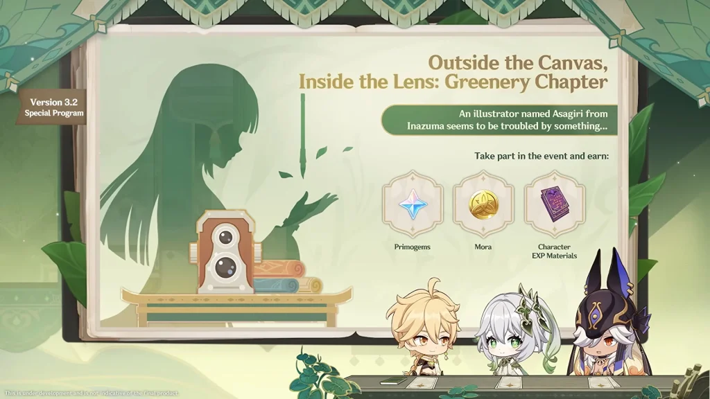 Genshin-Impact-Outside-the-Canvas,-Inside-the-Lens-event-3.jpg Genshin Impact Version 3.2 - Codes, date de sortie, bannières, événements, etc.