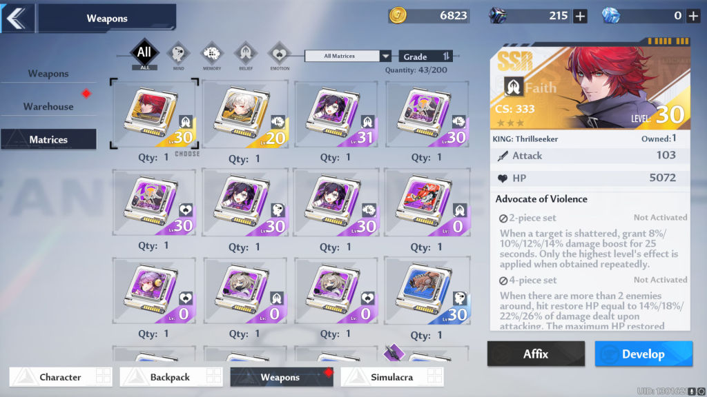Tower of Fantasy : Guide des Matrices