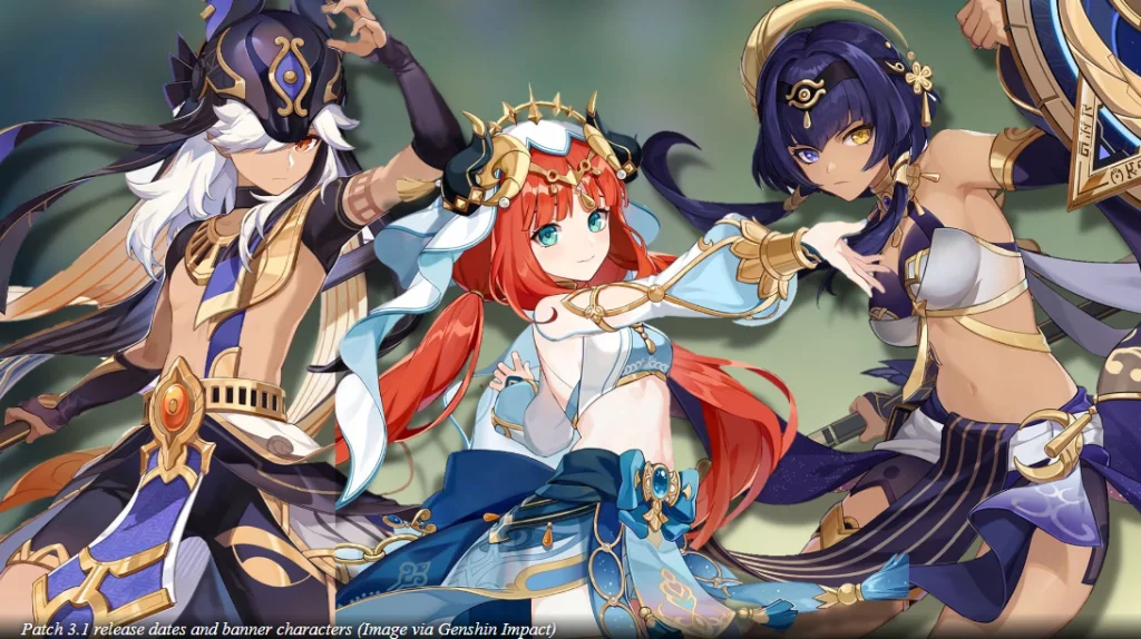 Genshin Impact 3.1 - Plus d'événements, de bannières et de régions désertiques à venir
